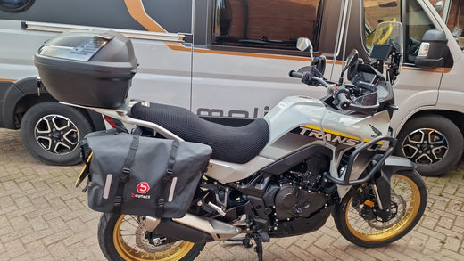 Wind Rider mesh seat cover on a Honda Transalp XL 750